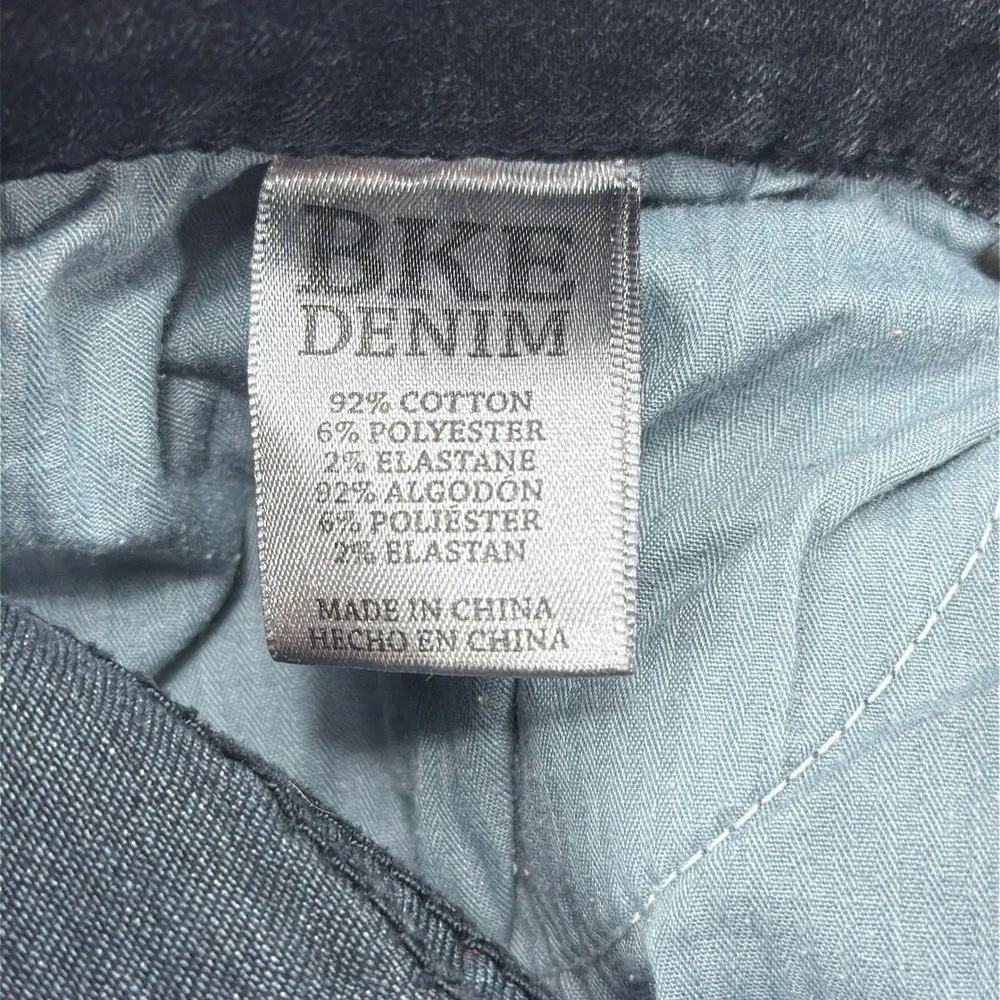 BKE Jeans Alec Straight Leg Dark Wash Whiskered Stretch Denim Black Mens 30S